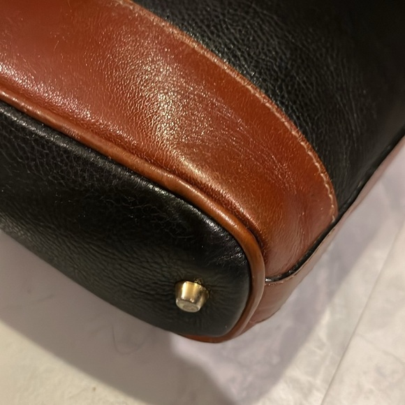 Bally  vintage bag   woven leather flap Italian leather   Black & brown   EUC - Picture 15 of 17